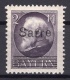 Saar: 1920 Ludwig III 2 Mark Mint Overprint Variety