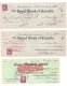 CANADA VERY OLD CHEQUES with stamps